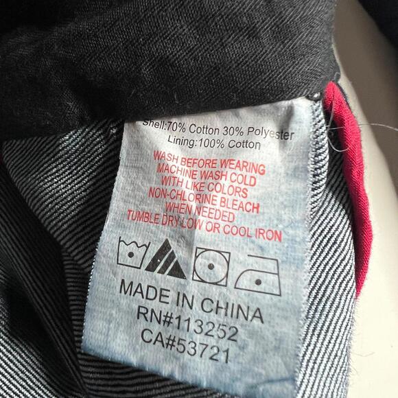 Apple Bottoms Denim Blazer Jacket Women XL Gold Logo Buttons Dark Wash Y2K Style - Picture 6 of 12